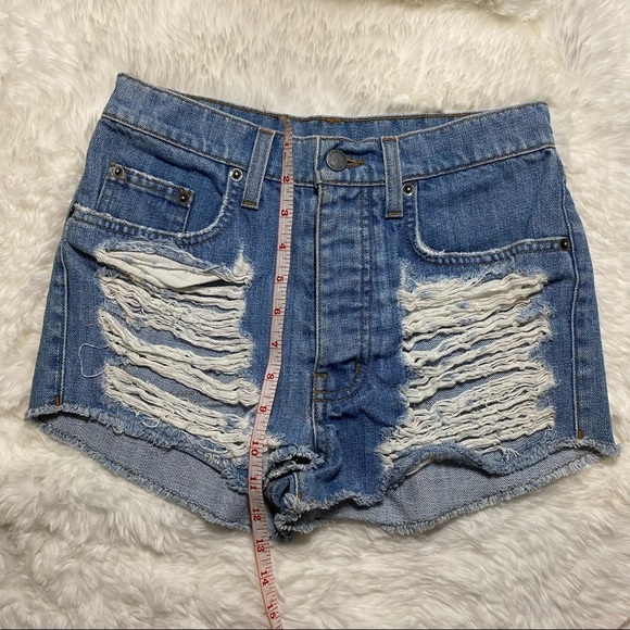 Carmar Distressed Denim Shorts Button Fly Size 25 - Picture 7 of 7